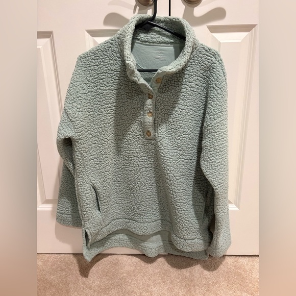 Aerie Green Sherpa Jacket - Picture 1 of 4